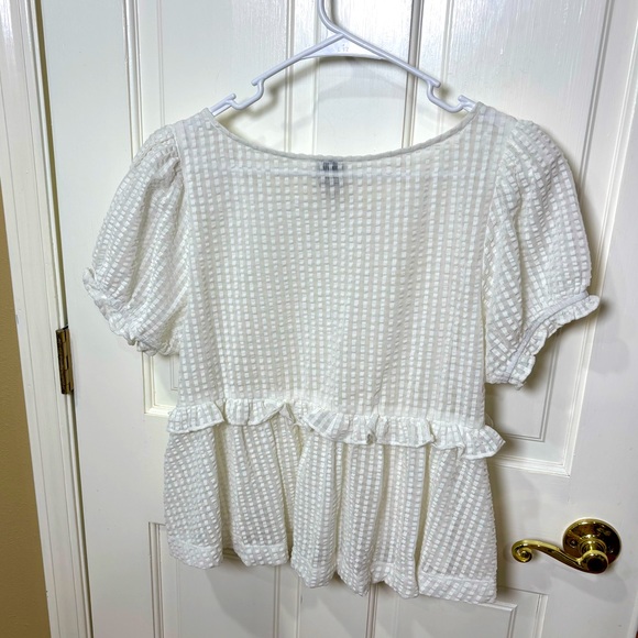 Maeve White Textured Blouse - Picture 6 of 11